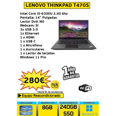 LENOVO THINKPAD T470S CORE I5