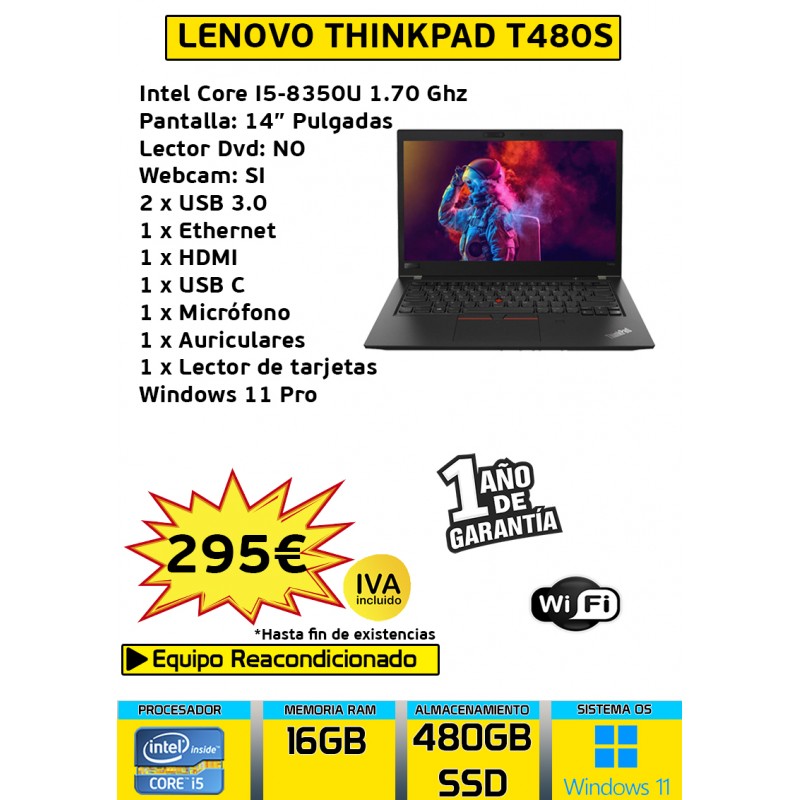 LENOVO THINKPAD T480S CORE I5