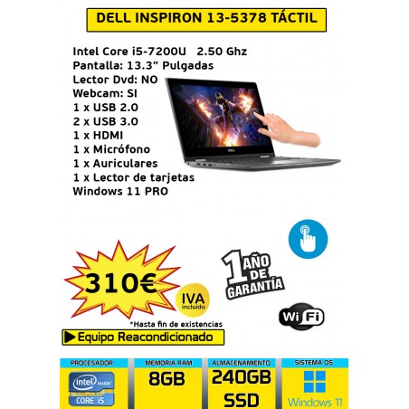 DELL INSPIRION 13-5378 TÁCTIL CORE I5